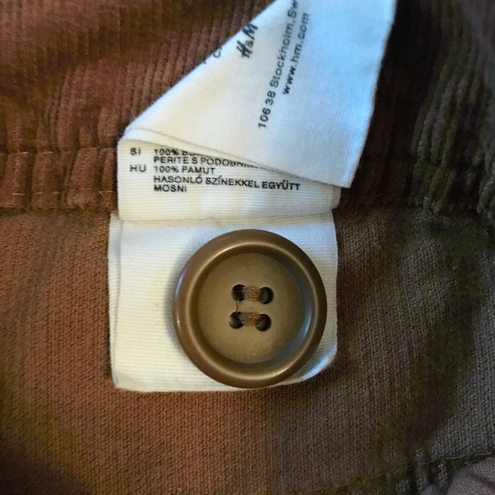 HP🎉 H&M Brown Caramel Corduroy Mini Skirt Size 6 - Picture 9 of 11